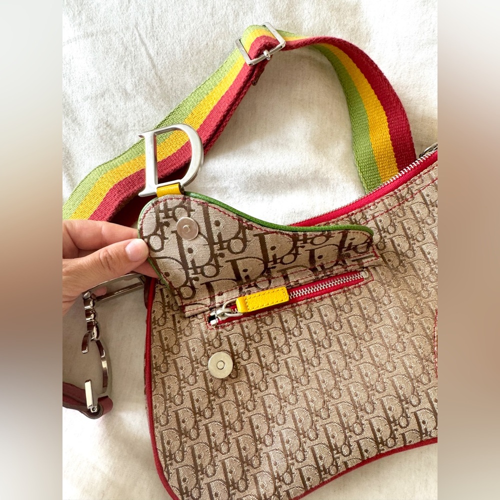 VINTAGE DIOR RASTA DOUBLE SADDLE BAG - Picture 7 of 10